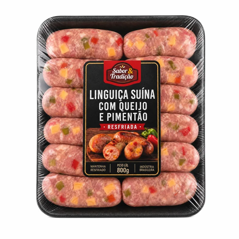 LINGUICA SUINA C/ QUEIJO E PIMENTAO RESFRIADA AEZ ALIMENTOS