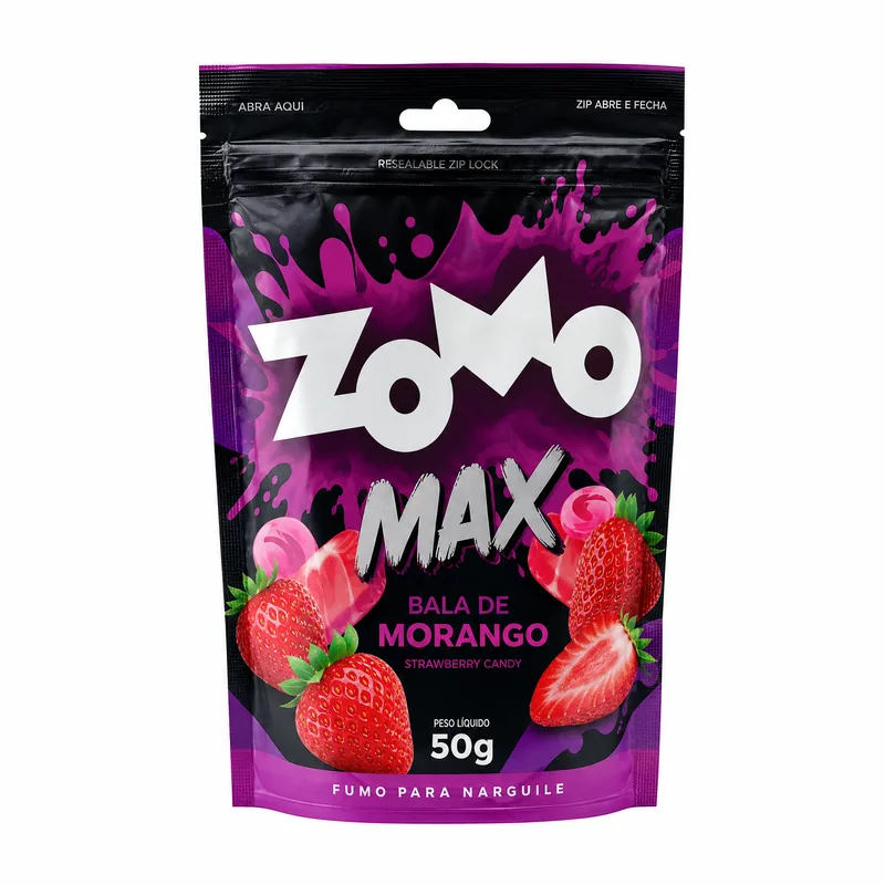 FUMO NARGUIL ZOMO MAX BALA DE MORANGO 50G
