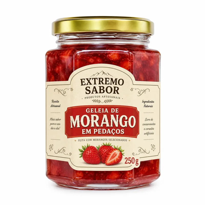 GELEIA MORANGO EM PEDACOS 250 G EXTREMO SABOR