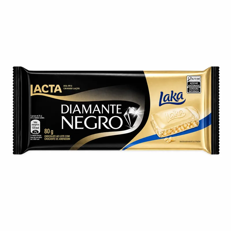 CHOCOLATE LACTA DIAMANTE NEGRO LAKA 80G