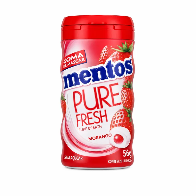 MENTOS GARRAFA PURE FRESH MORANGO 56G 06DP