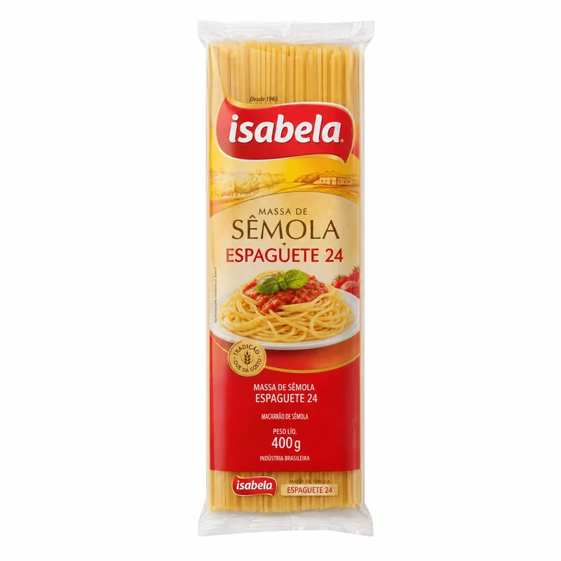 MASSA SEMOLA ESPAGUETE 24 ISABELA 400GR