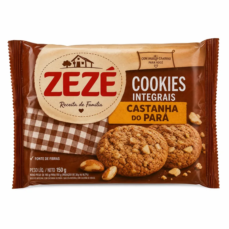 BISC. COOKIES INTEGRAIS CASTAN. DO PARA 150 GR ZEZE