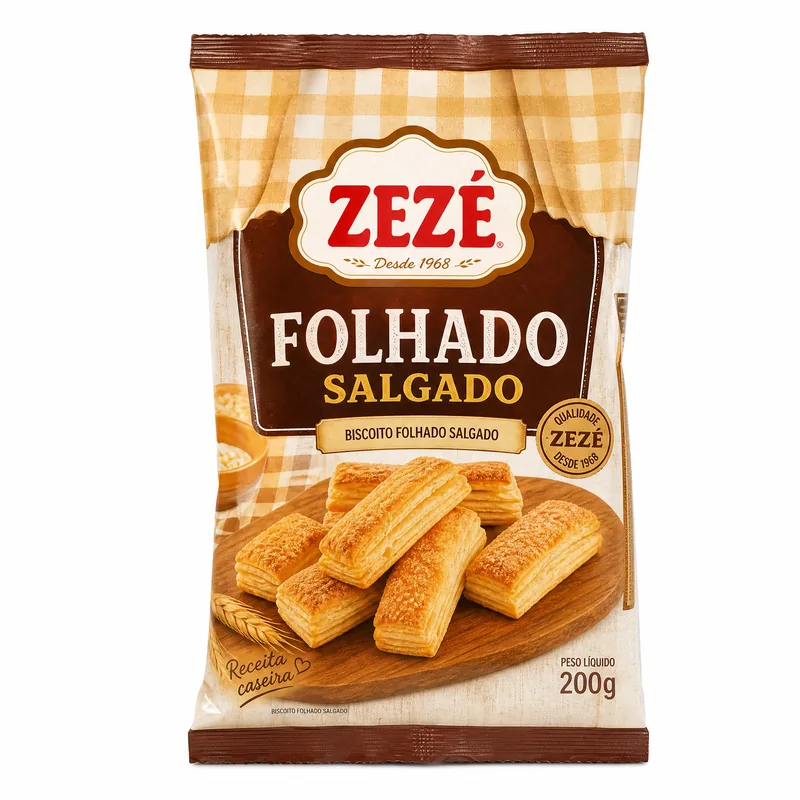 BISC. FOLHADO SALGADO 200 GR ZEZE