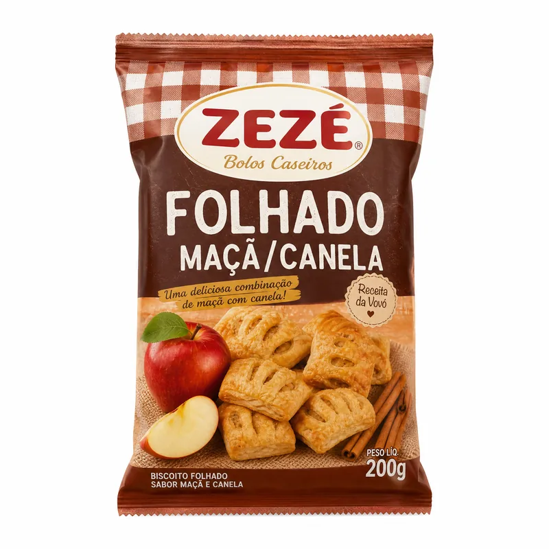 BISC. FOLHADO MACA/CANELA 200 GR ZEZE