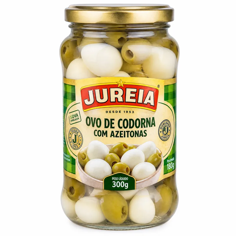CONSERVA OVO CODORNA COM AZEITONAS 300GR JUREIA