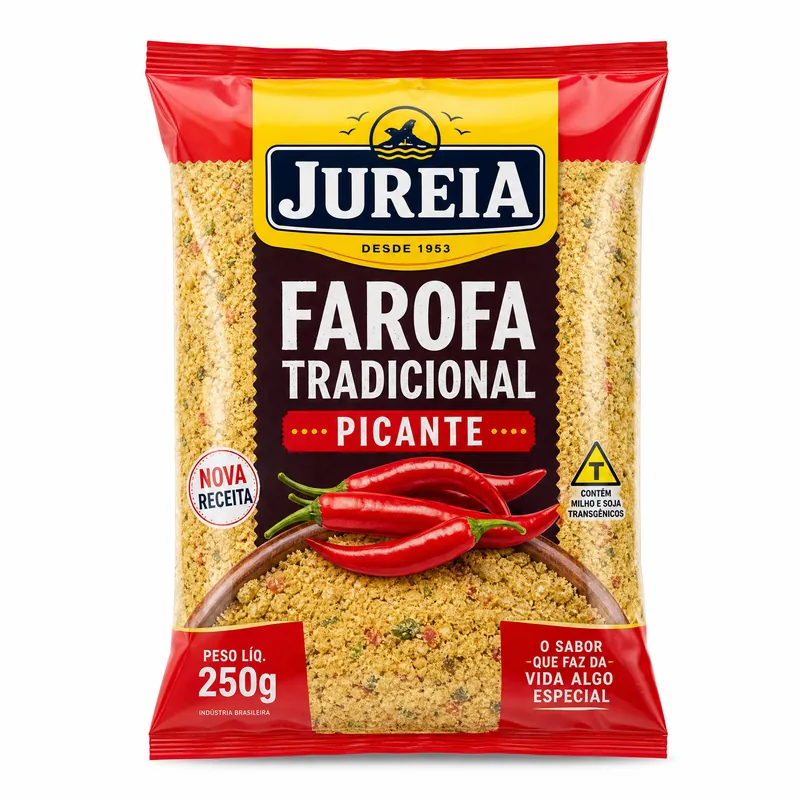 FAROFA DE MANDIOCA TRADICIONAL PICANTE 250GR JUREIA