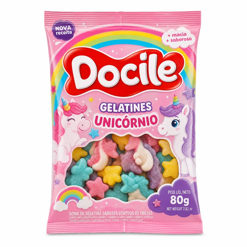 GELATINES UNICORNIO 80G DOCILE