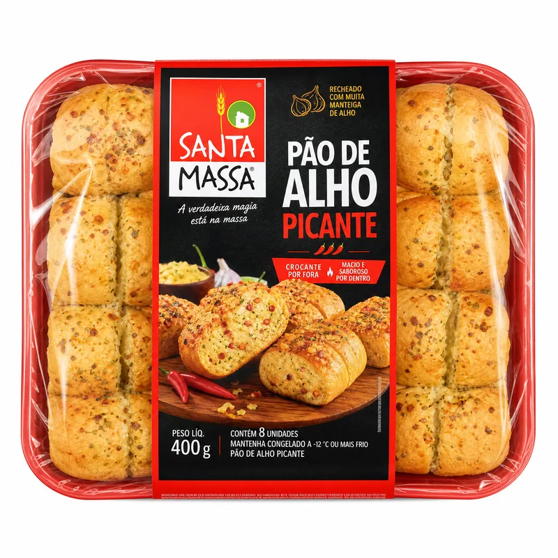 PAO DE ALHO PICANTE SANTA MASSA BDJ 400