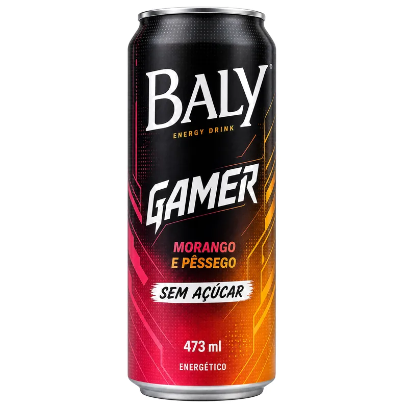 BALY BRASIL GAMER MORANGO E PESSEGO SEM ACUCAR 473ML