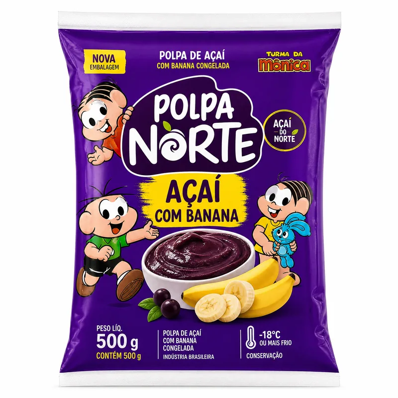 FRU ACAI C/ BANANA 500G TURMA MONICA CG POLPA NORTE