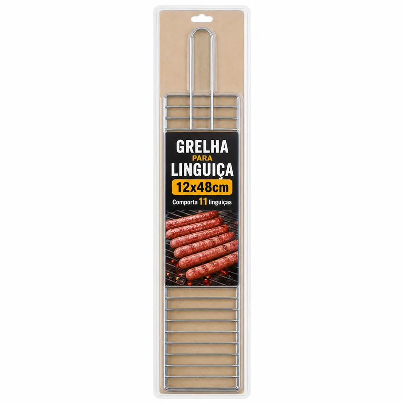 GRELHA PARA LINGUICA 12 X 48CM COMPORTA 11 UNID