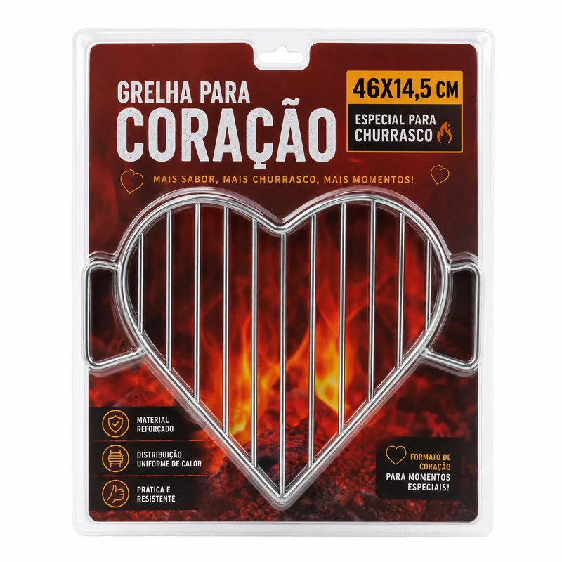 GRELHA PARA CORACAO M 46CM X 14,5CM