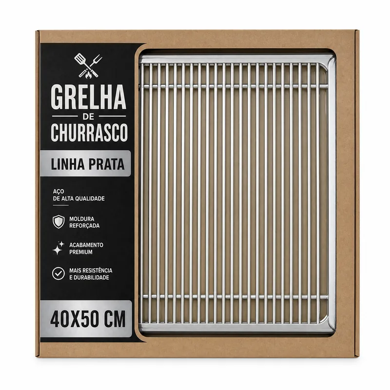 GRELHA LINHA PRATA - 40 X 50CM