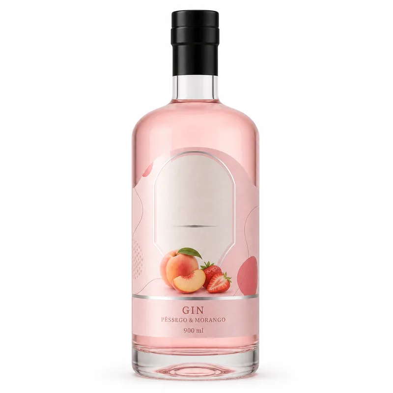 GIN ETERNITY PESSEGO E MORANGO VIDRO 900ML