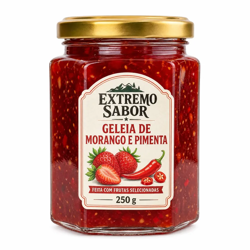 GELEIA MORANGO COM PIMENTA 250G EXTREMO SABOR