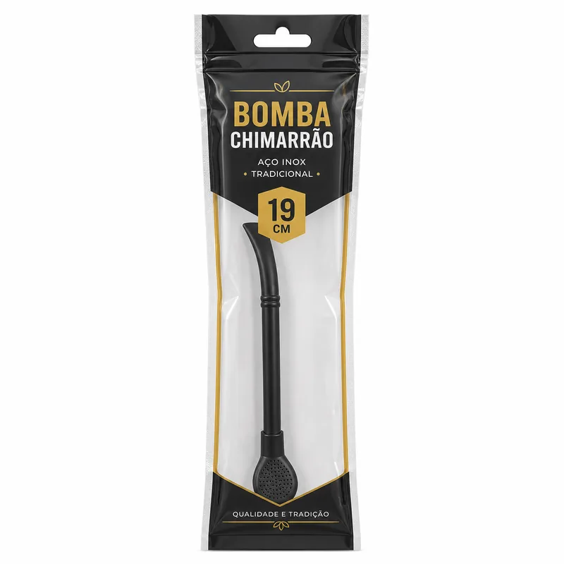 BOMBA INOX TRADICIONAL PRETA 19CM - BLACK ERVA