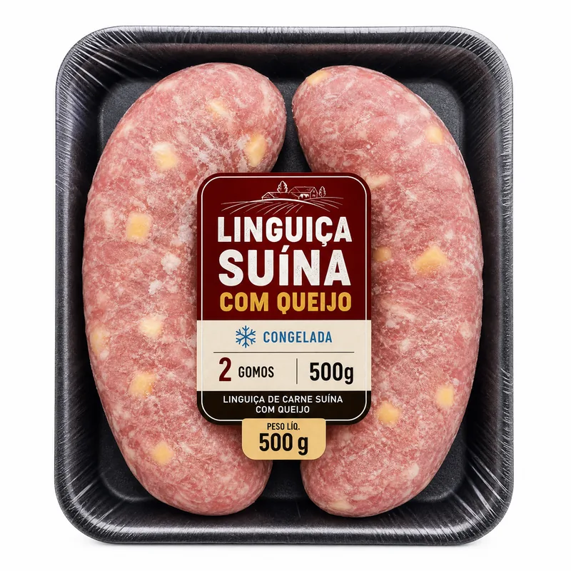LING. DE CARNE SUINA C/ QUEIJO CONGELADA 2 GOMO DT 500GR