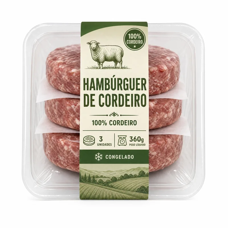 HAMBURGUER 100% CORDEIRO TEMP COM 3 UNIDADES 360G CELEBRA