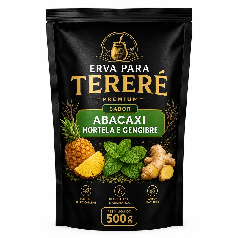 ERVA ABACAXI HORTELA E GENGIBRE 500G - BLACK ERVA