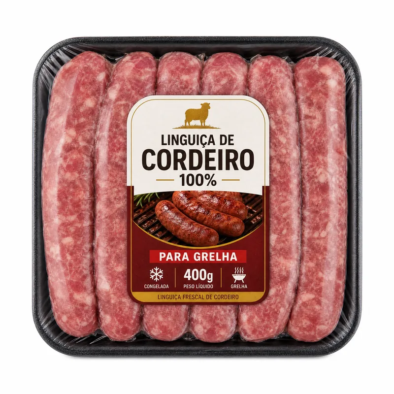 LINGUICA FRESCAL CORDEIRO 100% GRELHA 400GR CONGELADA CELEBRA