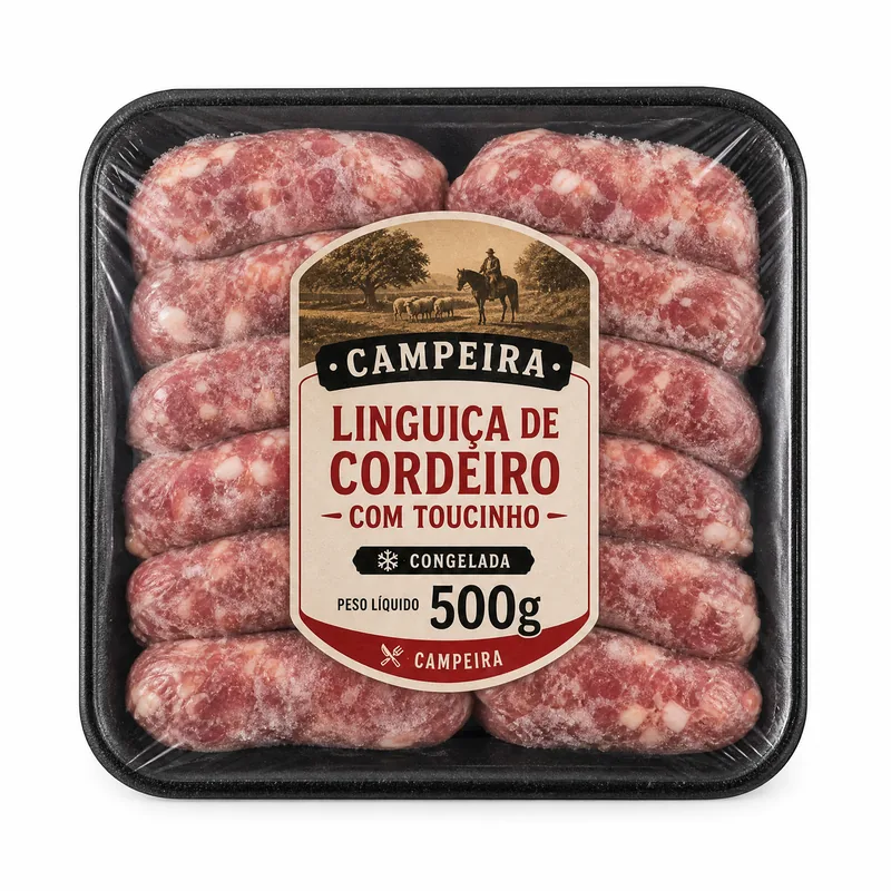 LINGUICA DE CORDEIRO COM TOUCINHO CAMPEIRA 500GR CONGELADA CELEBRA