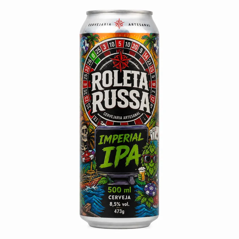 CERVEJA ROLETA RUSSA IMPERIAL IPA 500ML KIT