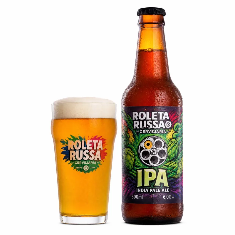 EMBALAGEM KIT ROLETA RUSSA COPO 320 ML + GARRAFA 500ML IPA KIT