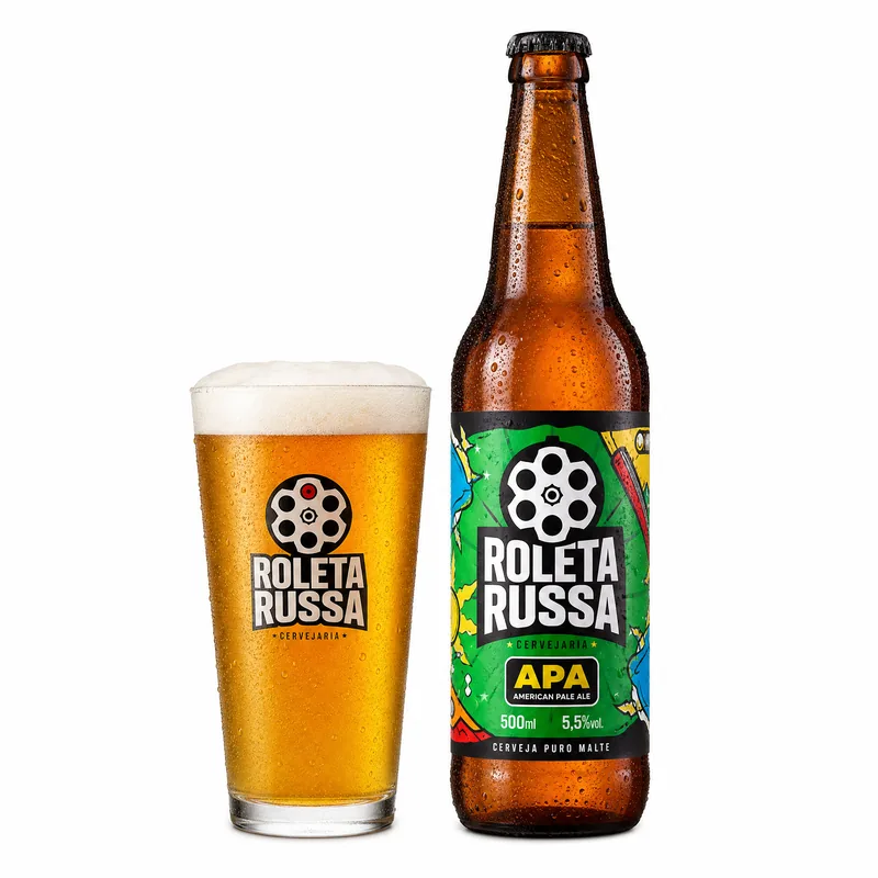 EMBALAGEM KIT ROLETA RUSSA COPO 320 ML + GARRAFA 500ML APA KIT