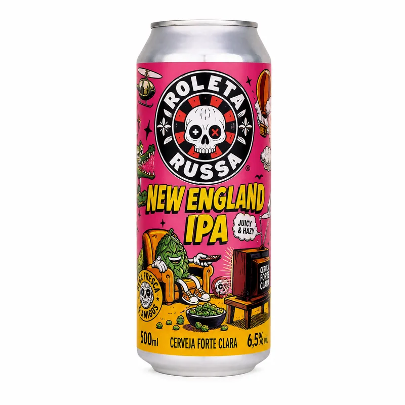CERVEJA ROLETA RUSSA NEW ENGLAND IPA 500ML KIT