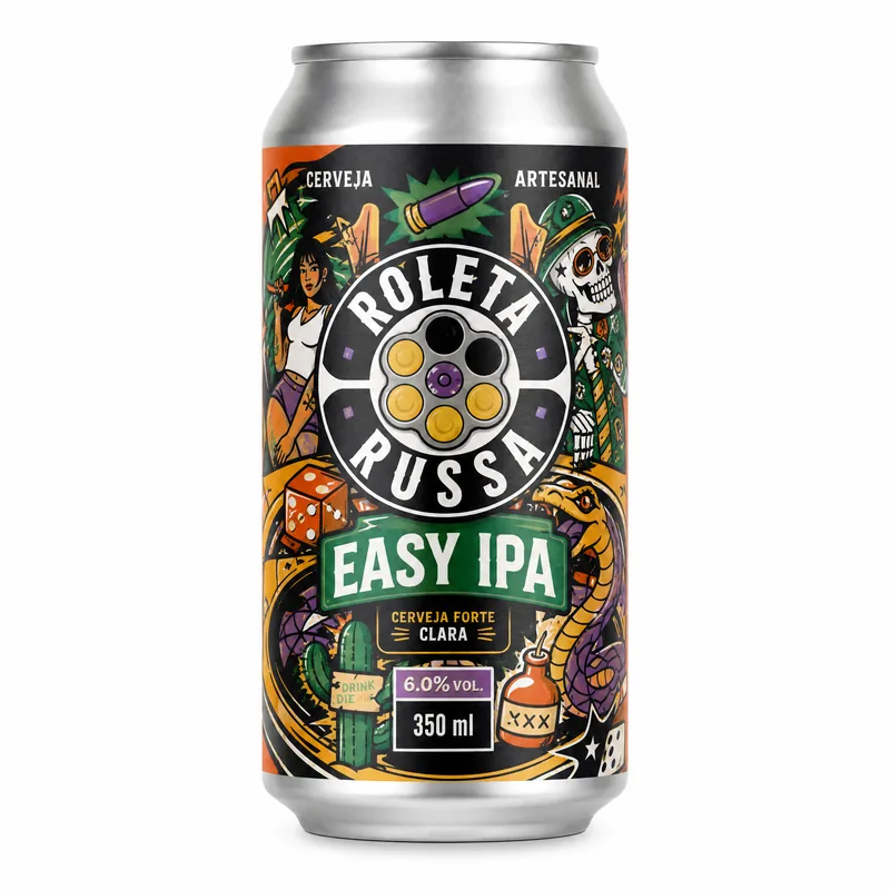 CERVEJA ROLETA RUSSA EASY IPA - LATA 350 ML KIT