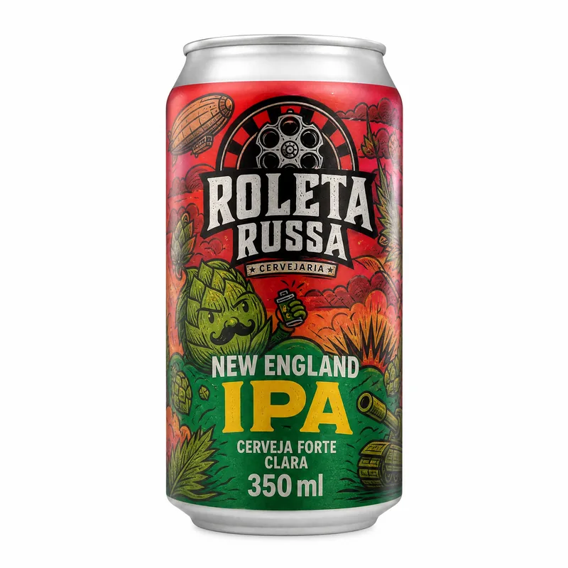 CERVEJA ROLETA RUSSA NEW ENGLAND IPA - LATA 350 ML KIT