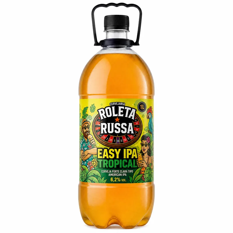 CHOPP GROWLER PET ROLETA RUSSA EASY IPA TROPICAL 1 L
