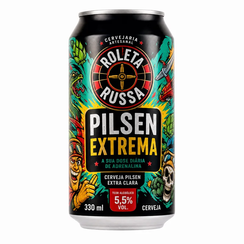 CERVEJA ROLETA RUSSA PILSEN EXTREMA 330ML KIT