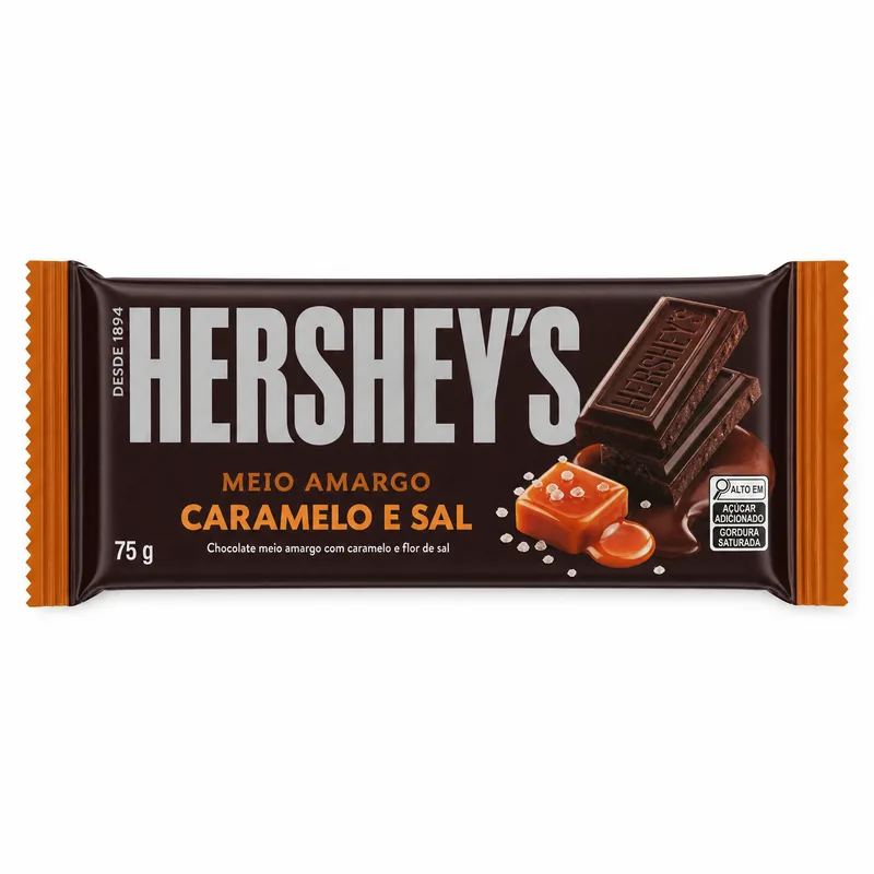 BARRA CHOC.MEIO AMARGO/CARAMELO SAL 18X75GR